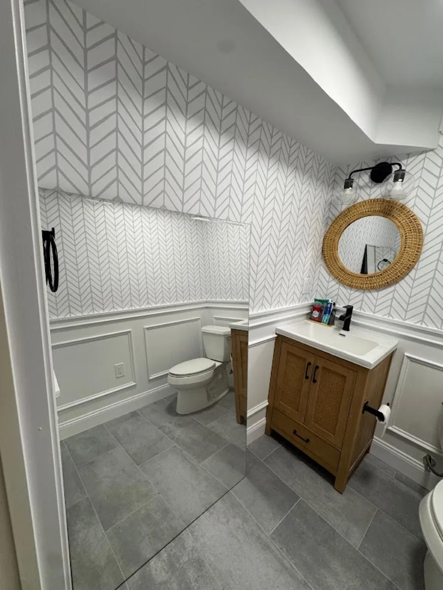 Remodeled bathroom by Maitland Builders