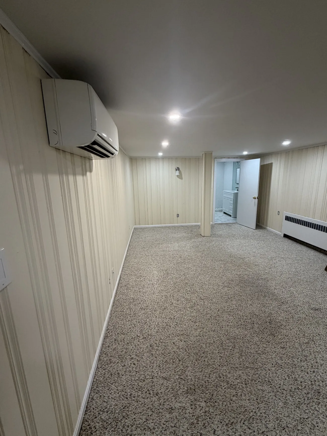 Newly finished basement room